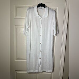 First Love Crochet Dress Button Up Cover Ups Knitted Summer Cutout Beach Dress